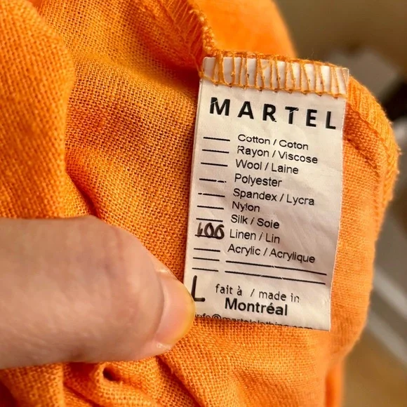 Martel 100% Linen Orange Wrap Dress - Picture 10 of 12